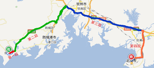 東興到北海自駕車路線