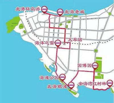 “暢游北海”景區(qū)直通車A線