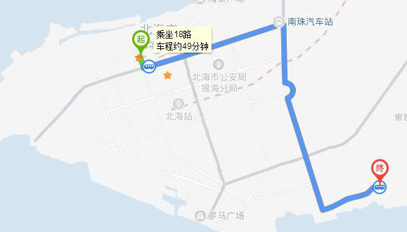 到北海紅樹林坐幾路公交車