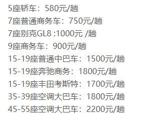 北海到南寧機場專車費價格說明